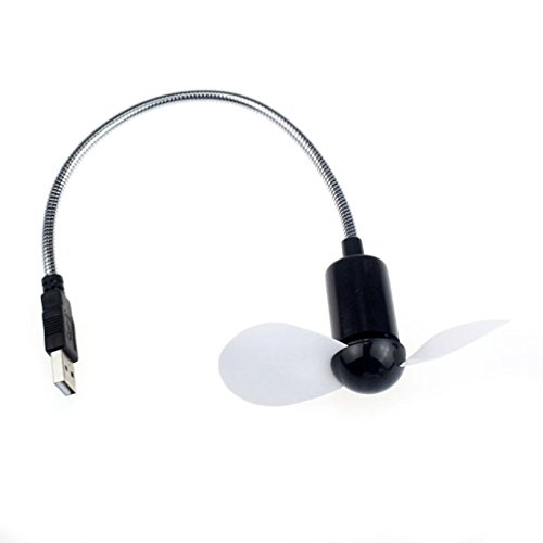 GOTD Flexible USB Mini Cooling Fan Cooler For Laptop Desktop PC Computer, USB Power, DC12V, Length 12.2inch (Black)