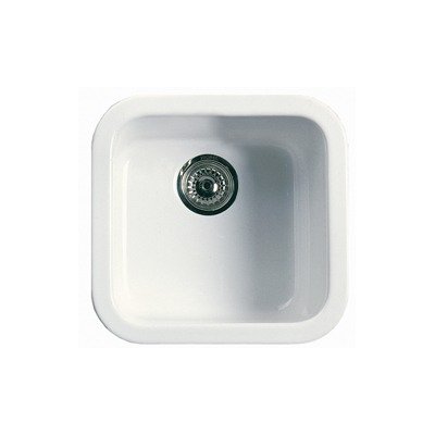 Rohl 5927-68 17-7/8-Inch W by 17-1/2-Inch D by 9-Inch H Allia Single Bowl Bar or Prep Fireclay Kitchen Sink, Pergame Biscuit