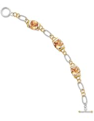Sterling Silver Vermeil Champagne CZ Bracelet - 7.5 Inch