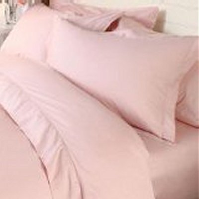 Solid Blush Pink Queen Size Sheet Set 300 Thread Count 100 % Egyptian Cotton 4pc Deep Pocket Bed Sheet set By LuxuryEgyptianCotton