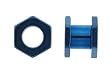 Colorline Hexa Tunnel Plugs - Blue - 0g - Sold as a Pair