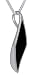 Trendy Sterling Silver Faux Black Cat's Eye Pendant Necklace
