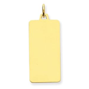 14k Plain .035 Gauge Engravable Rectangular Disc Charm