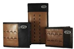 Brown and Tan Leather Wallets with Emblem - Collegiate Series