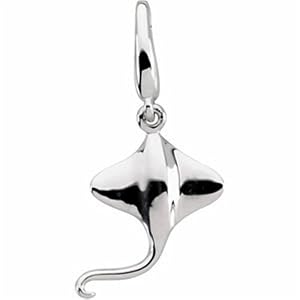 White Gold Fashion Stingray Charm