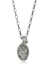 Erica Molinari "Renaissance" Sterling Silver Snake with Dagger and Circle Charm Necklace