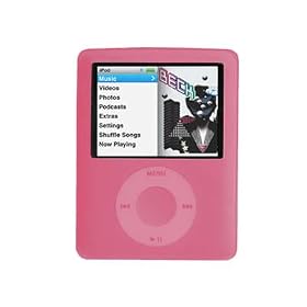 Pink 3G silicone case for the ipod nano 3G + Neck Strap