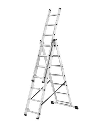 Selekta 1021-751 Alu-Kombileiter 3-teilig 3 x 7 Sprossen