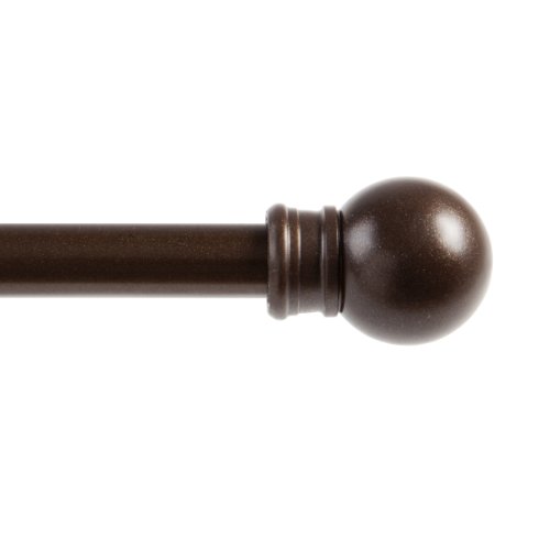 Kenney Cafe Window Curtain Rods, 28 to 48-Inch, Chocolate