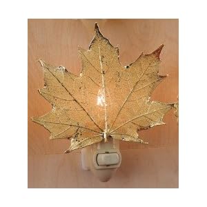 Real Sugar Maple Leaf in 24K Gold Night Light