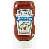 Heinz Tomato Ketchup, Reduced Sugar, Bottles, 14 oz (12 Bottles)
