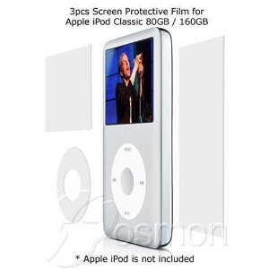 eForCity Reusable Clear Shield (4 in 1 kit) for Apple iPod Video 60GB / U2 Special Edition / 30GB / 80GB, Bonus of cleaning cloth and squeegee card