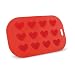 Red Heart-Shaped Silicone Ice Cube Tray (5 1/8" x 1 1/4" x 9")