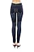 VIRGIN ONLY Women's Denim Jeans Printed Elastic Waist Band Seamless Leggings (62 Navy, One Size)