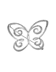 14k White-Gold 1/2 Ct Tw Diamond Butterfly Brooch by US Gems