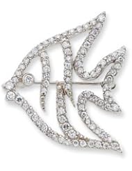 Sterling Silver CZ Fish Slide & Pin