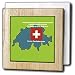 777images Flags and Maps - Map and Flag of Switzerland with Swiss Confederation printed in English, German, French and Italian - Tile Napkin Holders