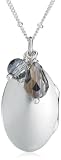Blue Steel Bohemian Crystal & Oval Locket Pendant