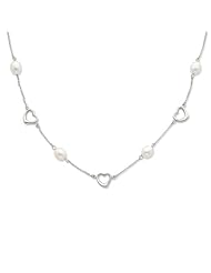 Sterling Silver White Freshwater Cultured Pearl Necklace