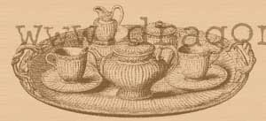 Image #1 of Vintage Tea set rubber stamp