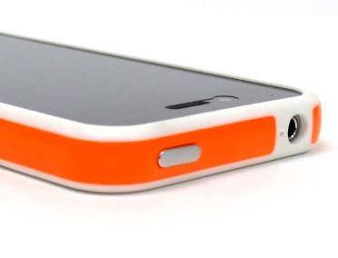 Orange and White Premium Bumper Case for Apple iPhone 4 - AT&T