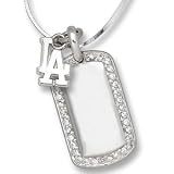Los Angeles Dodgers LA Logo 3/8in on Sterling Silver Mini Dog Tag