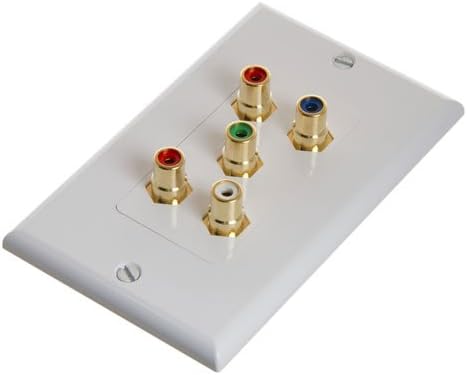 5 RCA Component Video /Audio Inset Wall Plate White 2 Piece