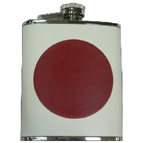 Leather Japan Flag Hip Flask 6 oz. by