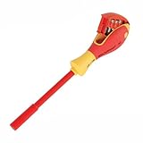 Wiha 38016 1000-Volt Magnetic Driver with 8 Bits In The Handle, Slotted, Phillips and Square Bit Fli