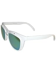 Wayfarer Style, Flip Up Glasses with Iridescent And Clear Lenses In White by GirlPROPS