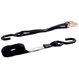 1 X 6' Cam Buckle Strap with Vinyl Coated S-Hooks - Motorcycle Tie Down Strap by US Cargo Control