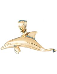Dazzlers Solid 14 karats gold Dolphin Charm Pendant Available in three colors from jewelsberry (weights: 4.4 grams only)