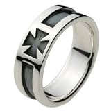 【シルバーアクセサリー リング・指輪】 アイアンクロス シンプル 幅広 鉄十字 メンズ cenote-r0321　19号