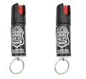 2 Police Magnum OC-17 Keychain Red Pepper Mace Spray w/ UV Dye - 1/2oz Hard Cases