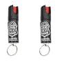 2 Police Magnum OC-17 Keychain Red Pepper Mace Spray w/ UV Dye - 1/2oz Hard Cases