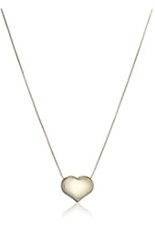 14k Yellow Gold Italian Box Heart Chain Necklace, 16"