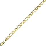 10k Gold Figaro Chain Necklace 7.0mm - 22 Inch - JewelryWeb
