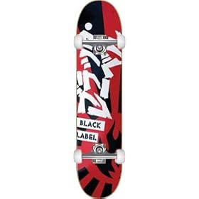 Black Label Banzai Complete Skateboard - 7.87 Blacklight W/ Raw Trucks & White Wheels