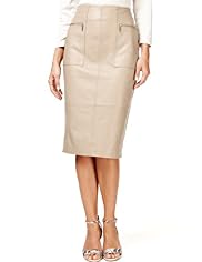 Autograph Leather Panelled Skirt