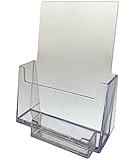 Source One Premium Counter Top BiFold 6-Inch Wide Acrylic Brochure with Business Card Holder (S1-CTBFWBC)