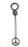 Clay Company Pewter Bubble Wand, Peace and Love Design