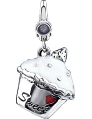 Sterling Silver-Enamel Cupcake Charm by US Gems