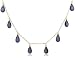 14k Yellow Gold, September Birthstone, Iolite Briolette Station Necklace, 16