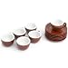 Kitchen & Housewares : Nuova Point NP-SBW Sorrento Brown/White 6-Piece Espresso Cup & Saucer Set