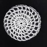 White Classic Crocheted Hair Bun Cover- MEDIUM