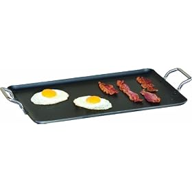 Excelsteel Aluminum Xylan Non Stick 20 3/4 Inch x 11 5/8 Inch Double Griddle