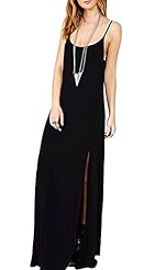 Girls Sleeveless Spaghetti Strap Floor Length Slit Open-Back Backless  Chiffon  Dress With Ruffles