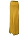 LE3NO Womens Floor Length Maxi Skirt with Stretch