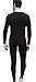 uYES Men's Thermal Underwear Set Top & Bottom Fleece Lined, M1 Black, Medium