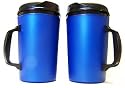 2 Aladdin Style Foam Insulated Coffee Mugs 34 oz Blue